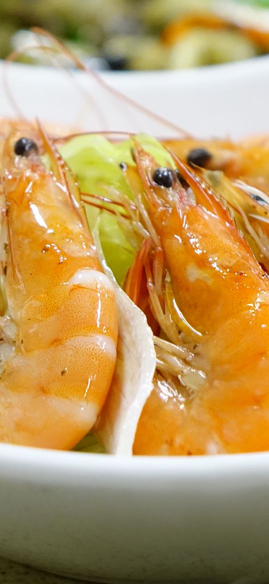 shrimps, cooked, appetizing