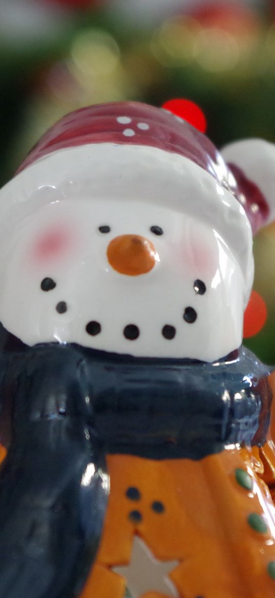 snowman, figurine, christmas, new year