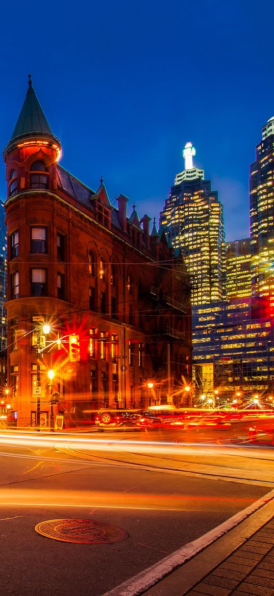 toronto, architecture, night city