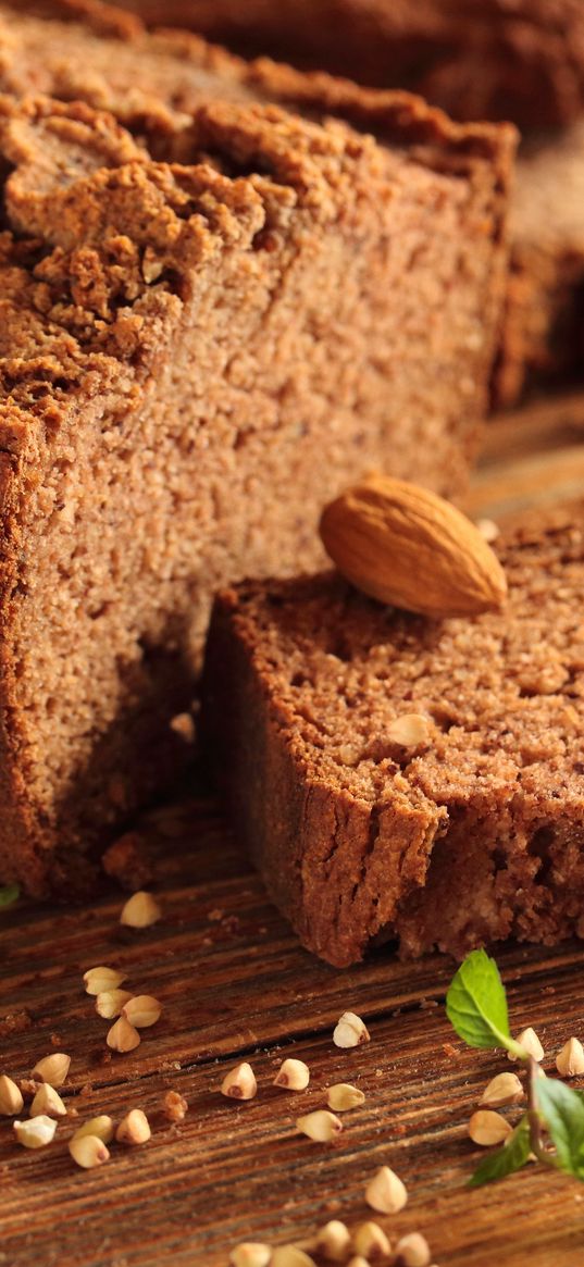 bread, almonds, cakes, buckwheat