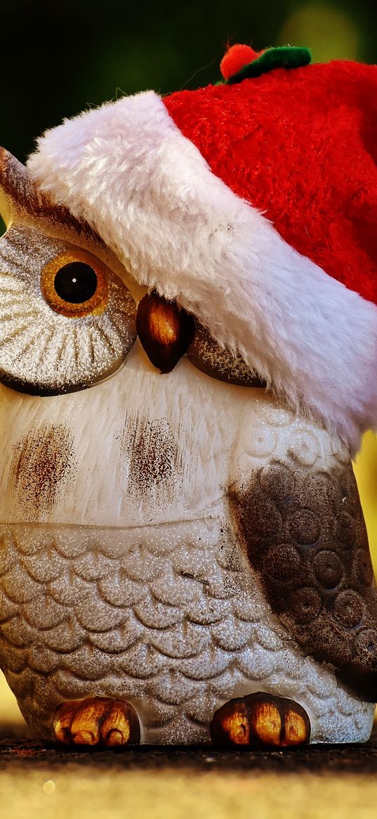 owl, hat, santa claus, figurine