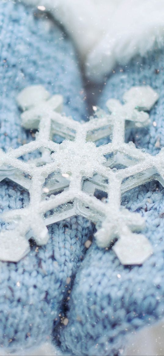 mittens, snowflake, winter