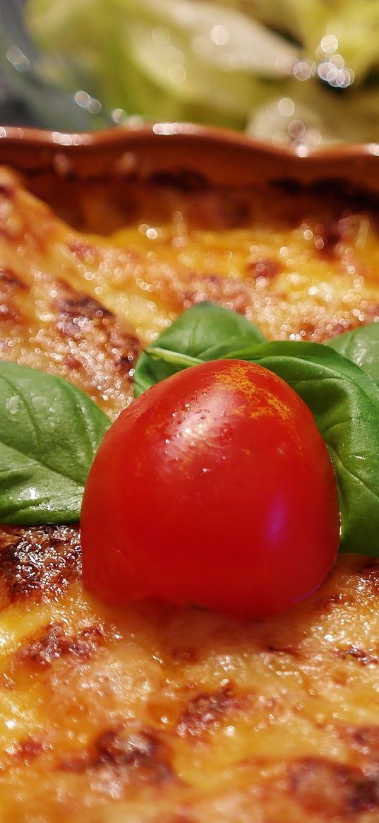 lasagna, cheese, tomatoes, appetizing