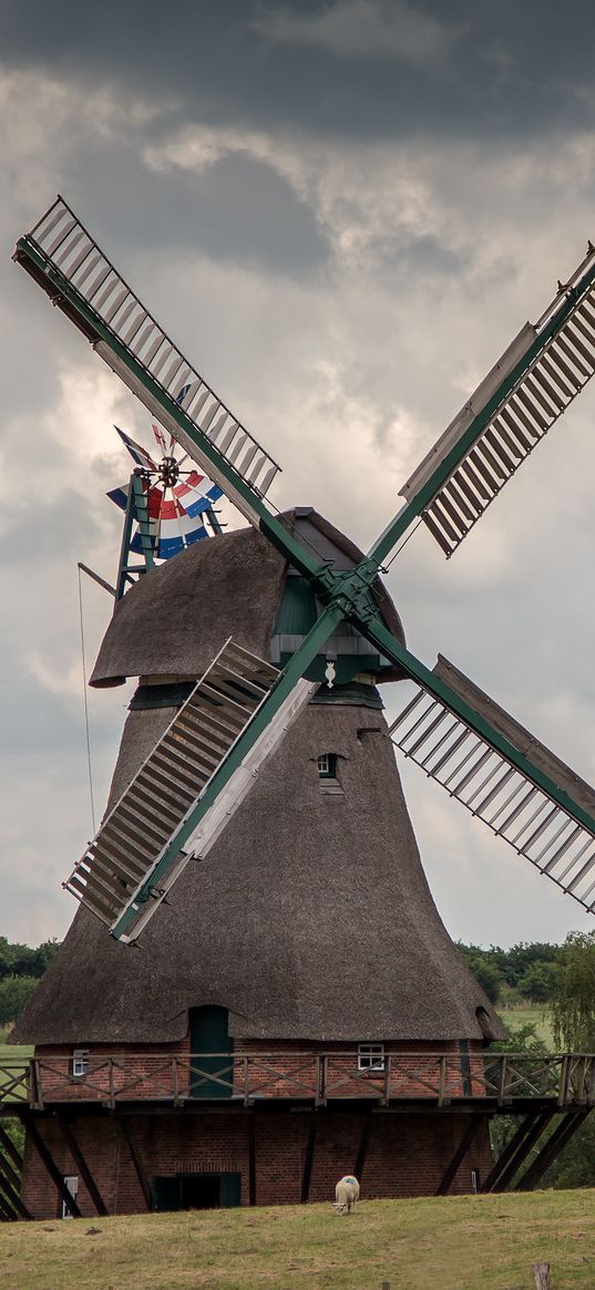 windmill, agriculture, sky