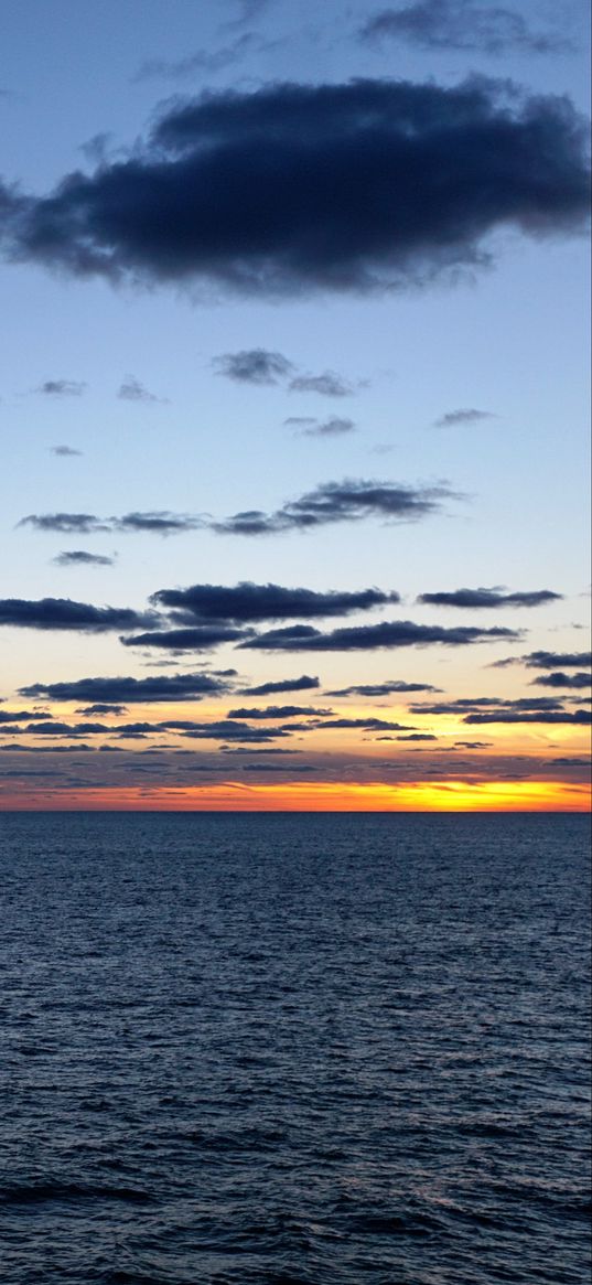 ocean, atlantic, horizon, sunset