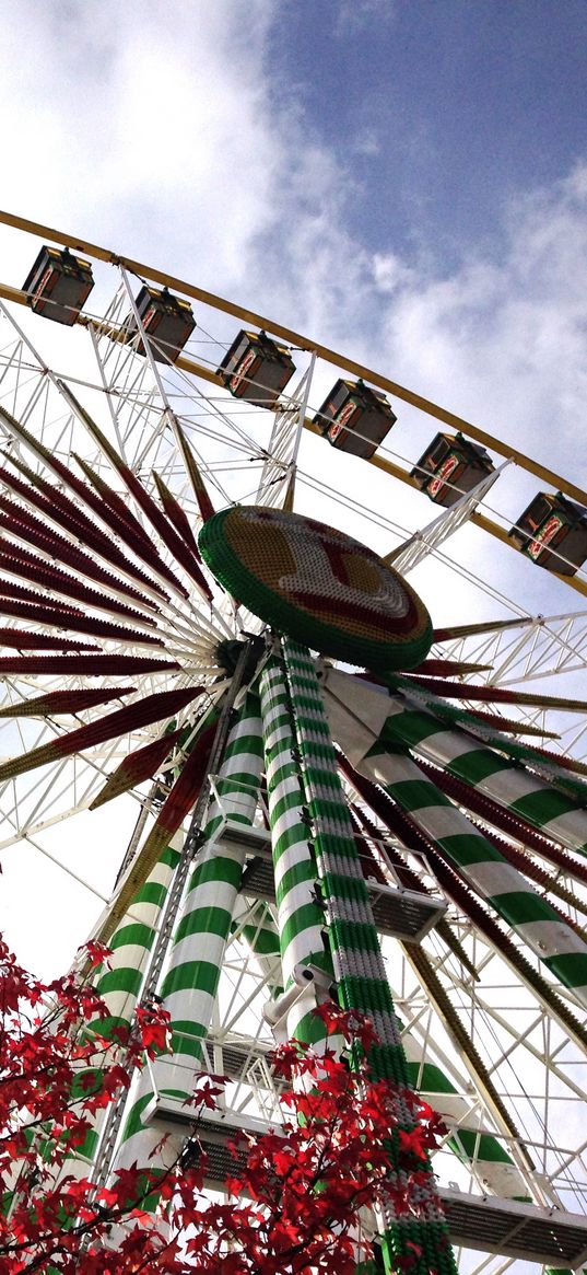 ferris wheel, attraction, view from below