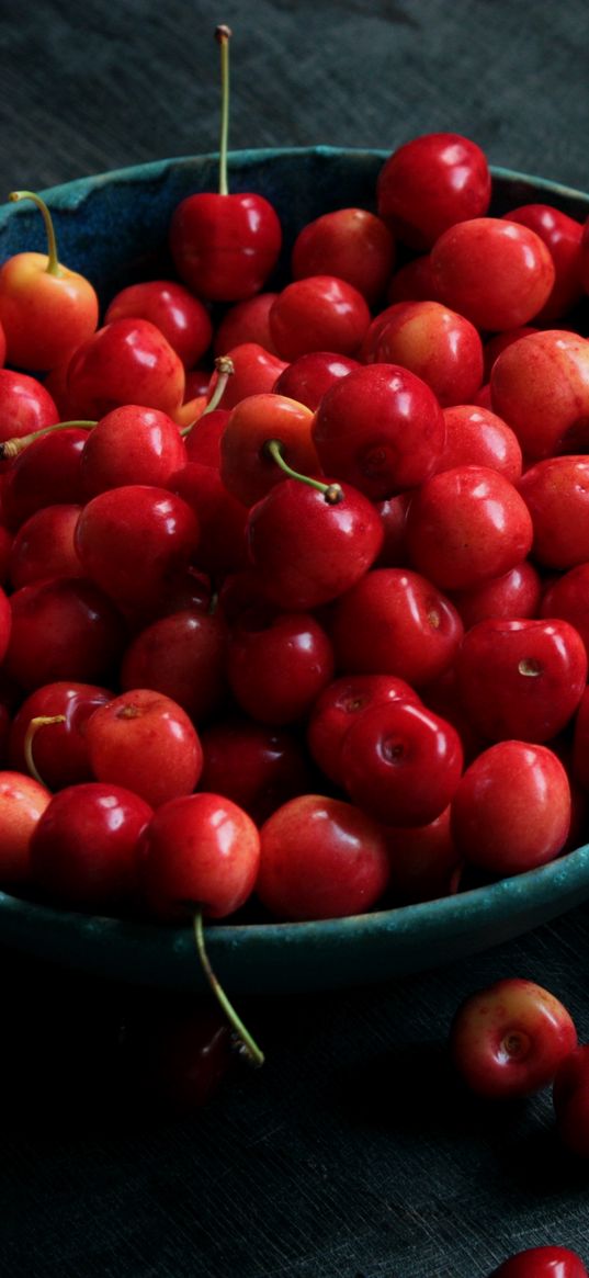 cherries, cherry, berry, plate