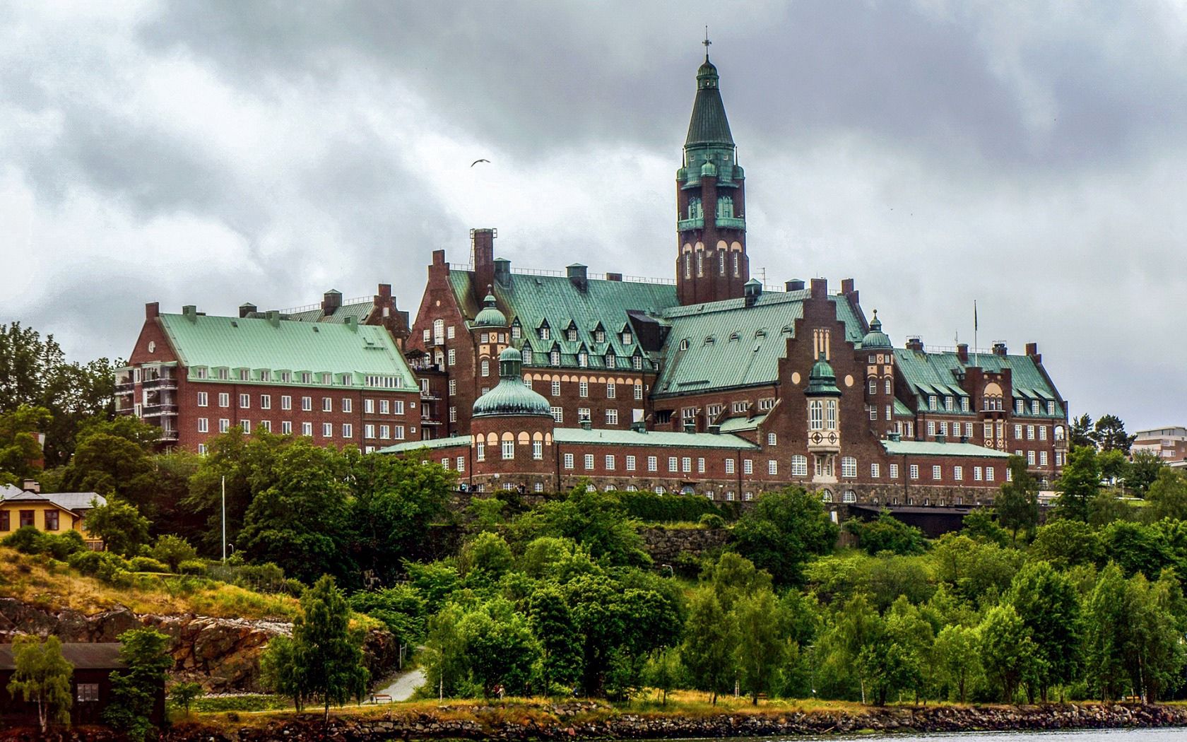 stockholm, sweden, palace, river