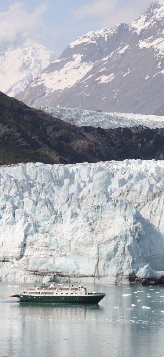 alaska, glacier, bay, ship