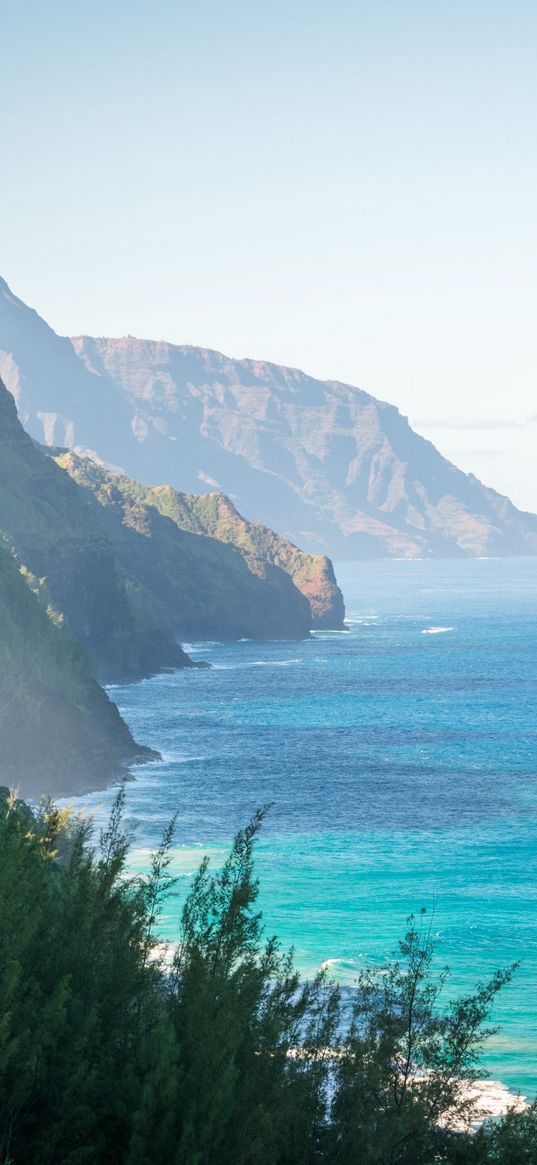 hawaii, mountains, ocean