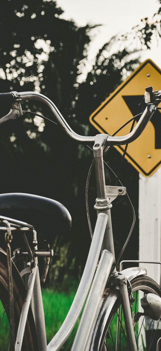 bicycle, signs, nature