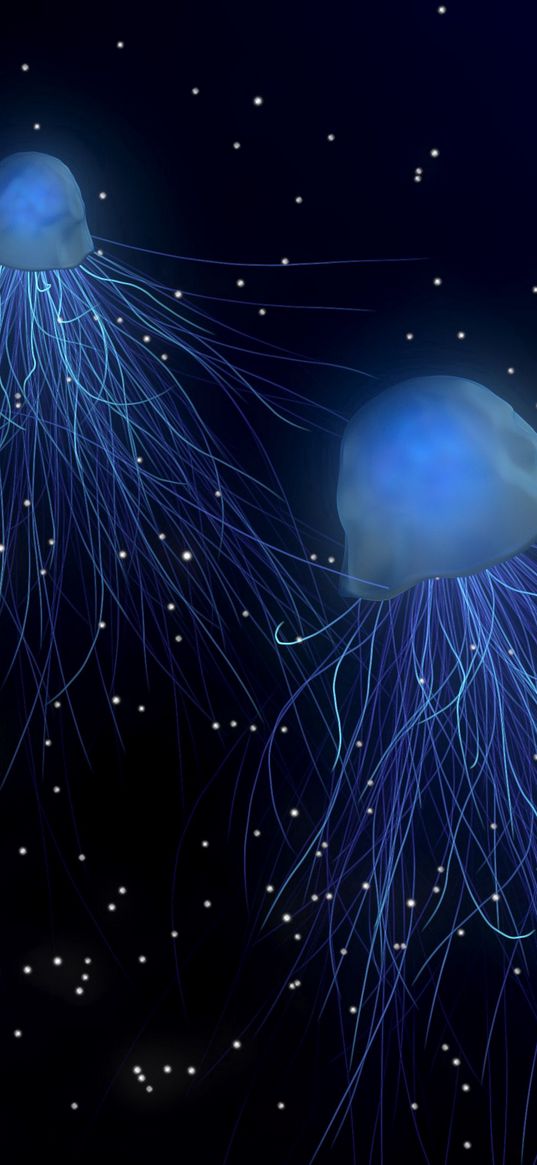 jellyfish, abstract, space, underwater world