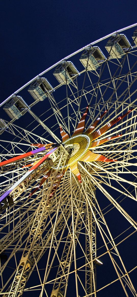 ferris wheel, amusement, night