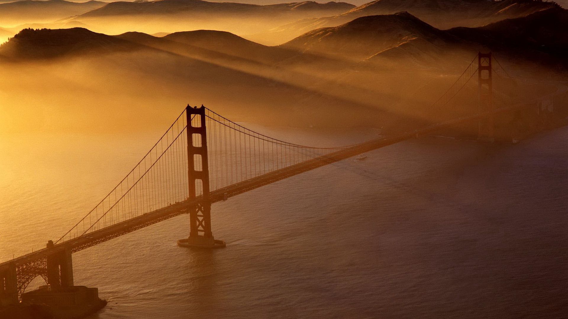 bridge, water, sea, beams, from above