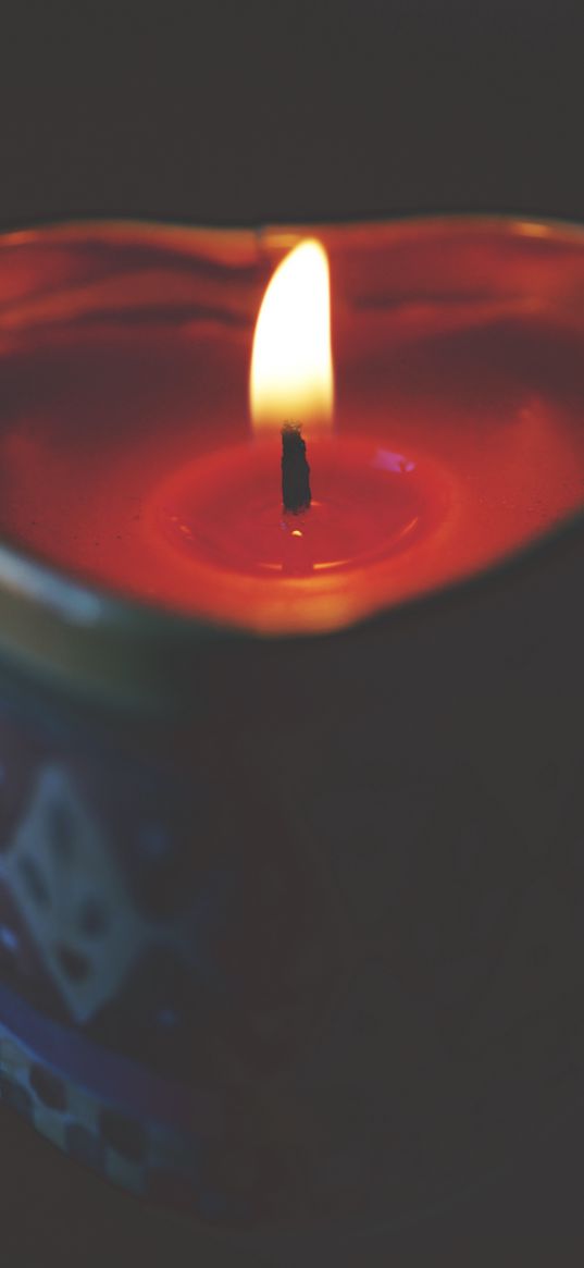 candle, wax, heart, flame