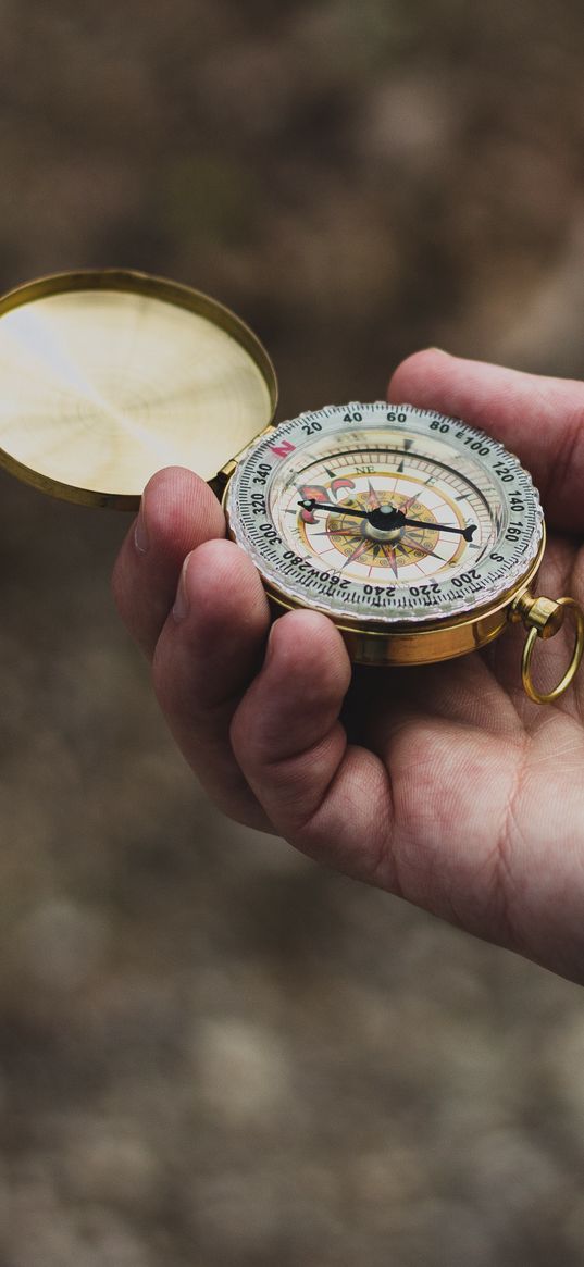 compass, hand, travel