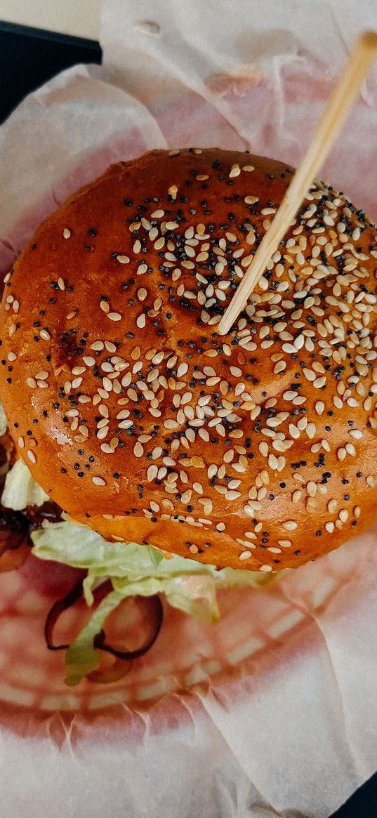 hamburger, sesame, buns, appetizing