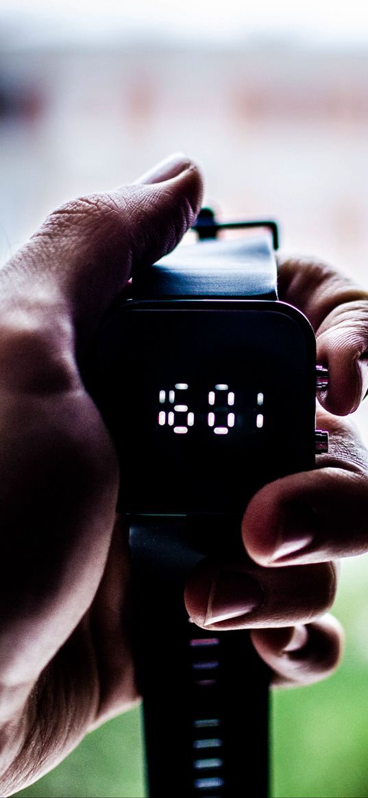 wristwatch, hand, figures