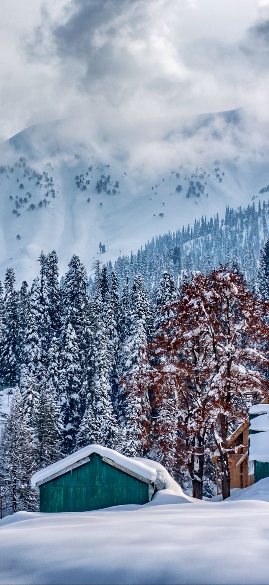 himalayas, kashmir, mountains, winter