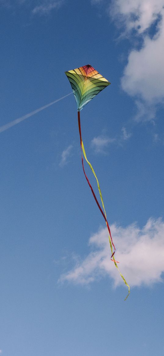 kite, sky, clouds