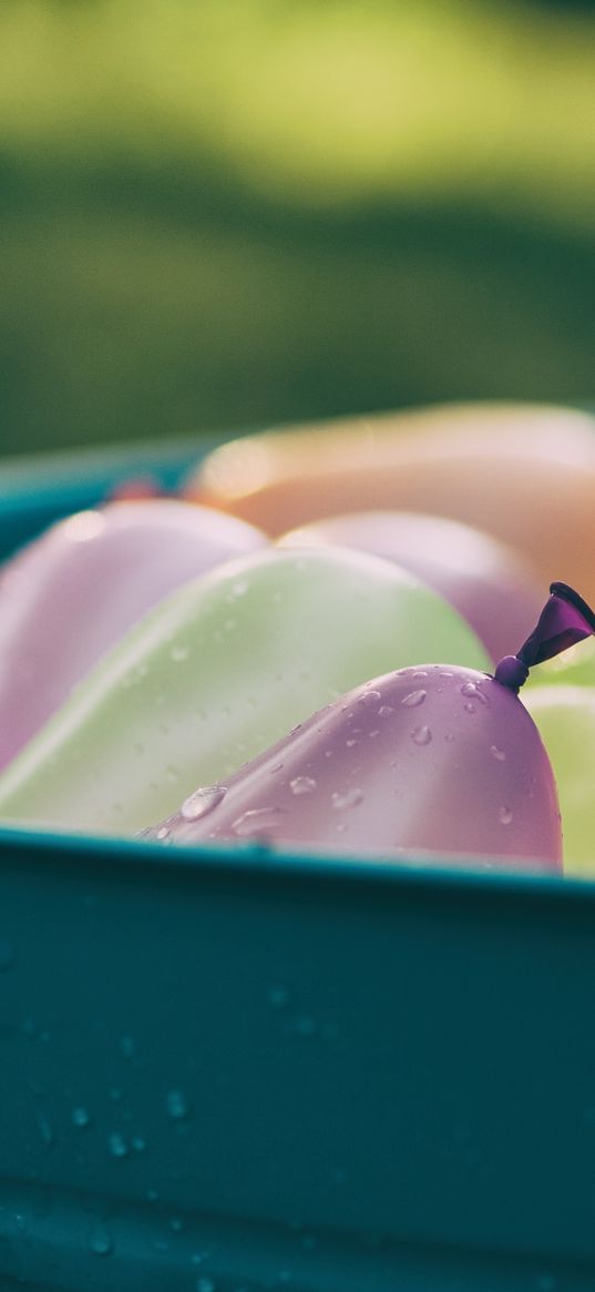 balloons, container, water