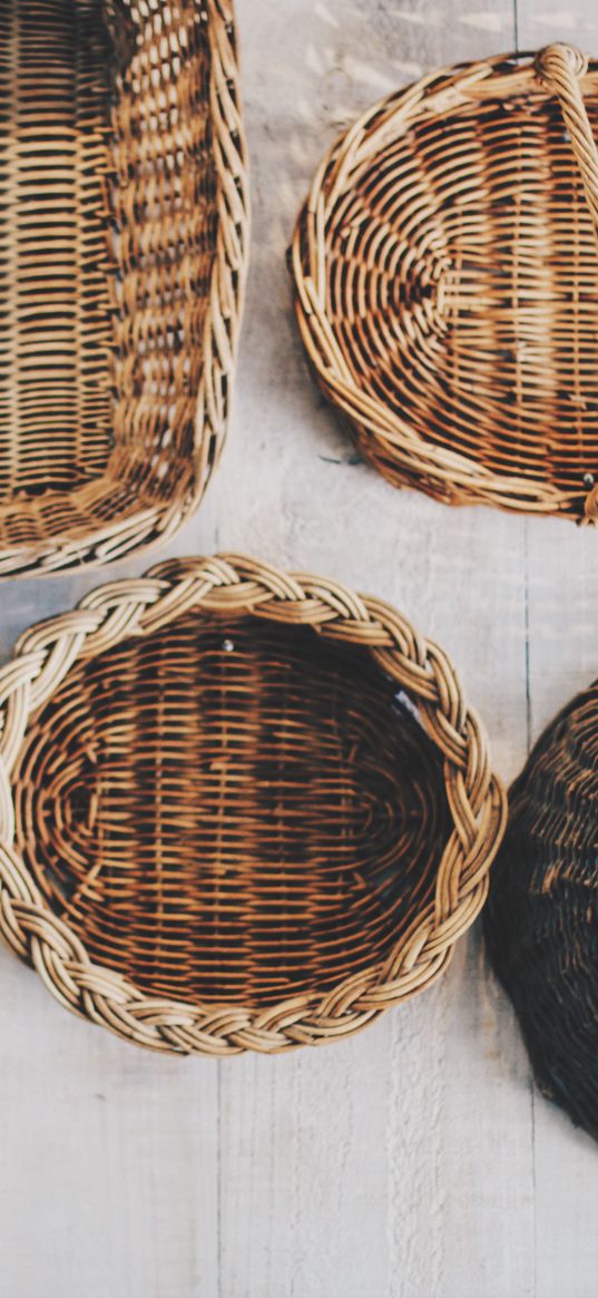 baskets, wicker, shapes