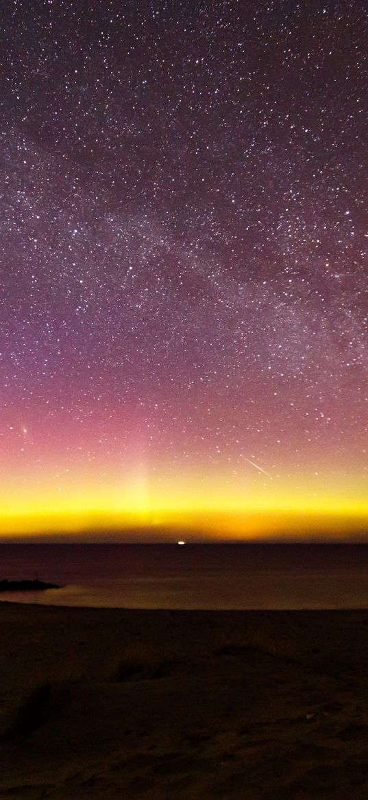 northern lights, milky way, starry sky, aurora, denmark