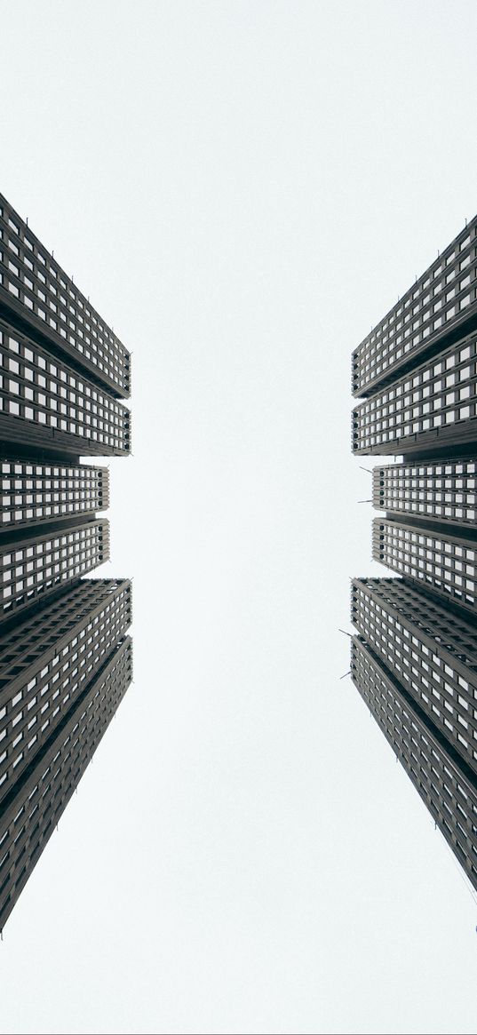 skyscrapers, buildings, bottom view