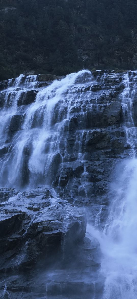 waterfall, rocks, precipice, water