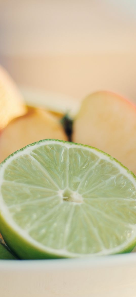 lime, fruit, slicing