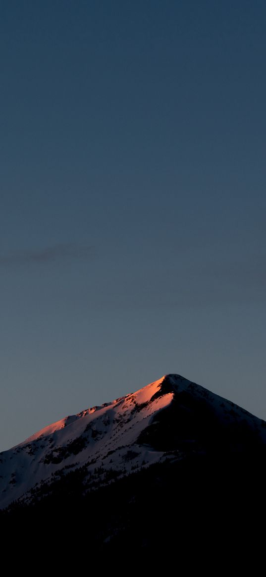 mountains, sky, top