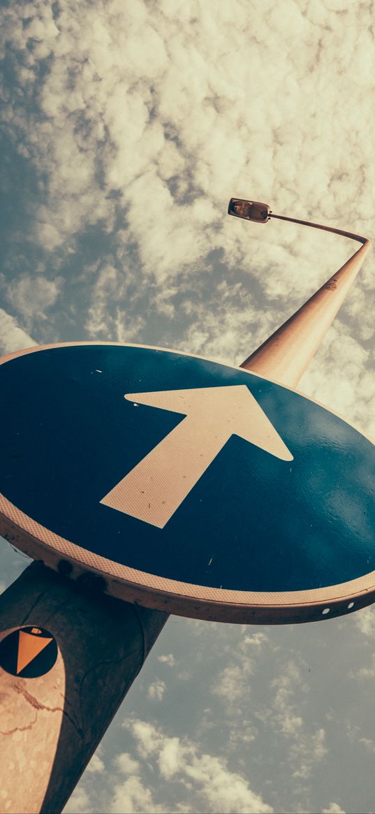 sign, direction, pillar, sky