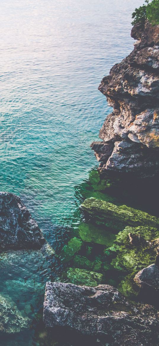 rocks, sea, tobermory, ontario, canada