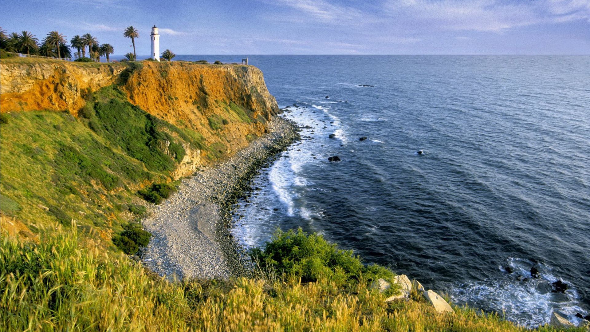 coast, sea, beacon, waves, day