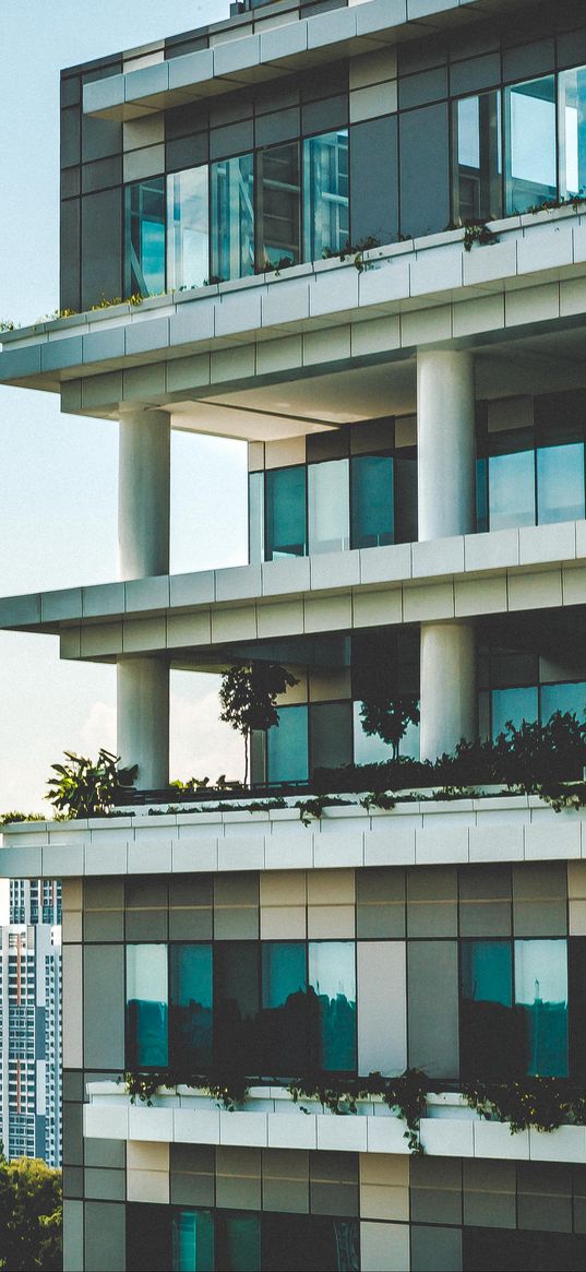 balcony, facade, skyscrapers, glass