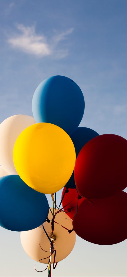 balloons, sky, colorful