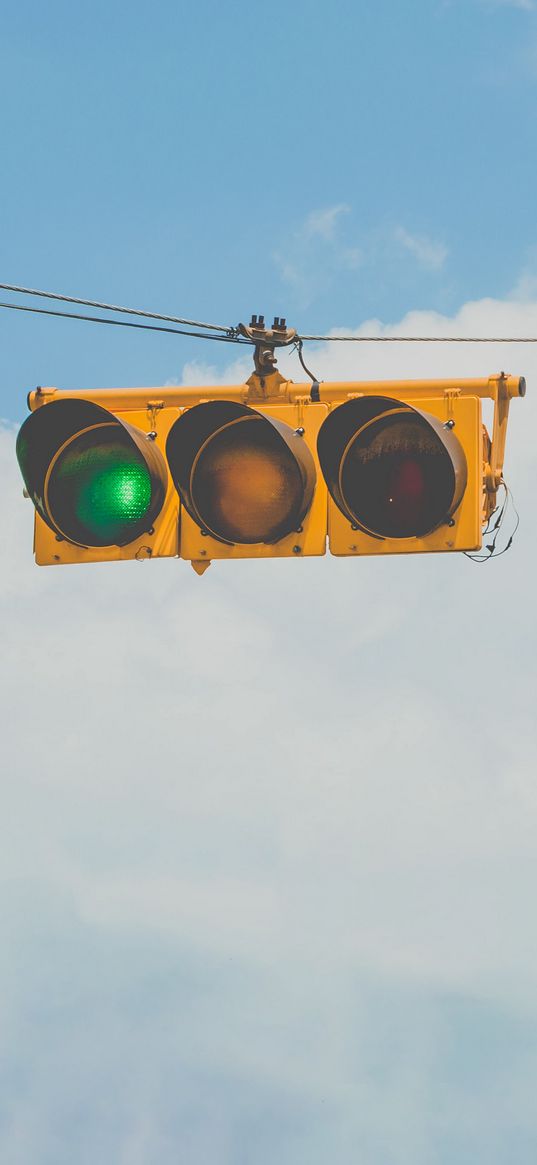 traffic light, sky, clouds