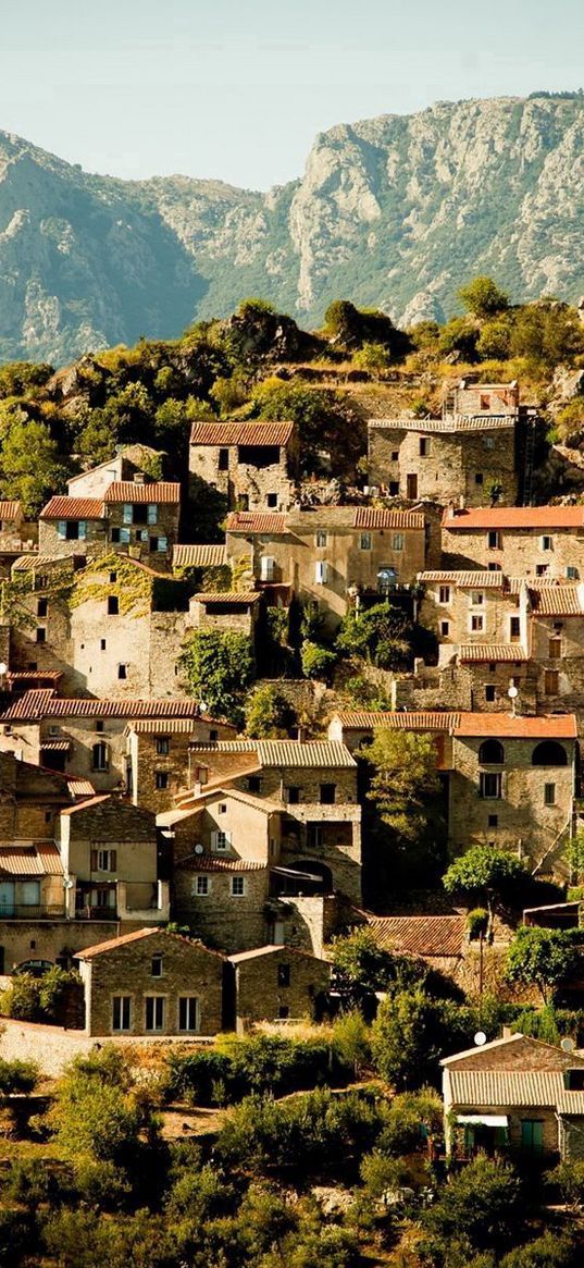 france, village houses, upland