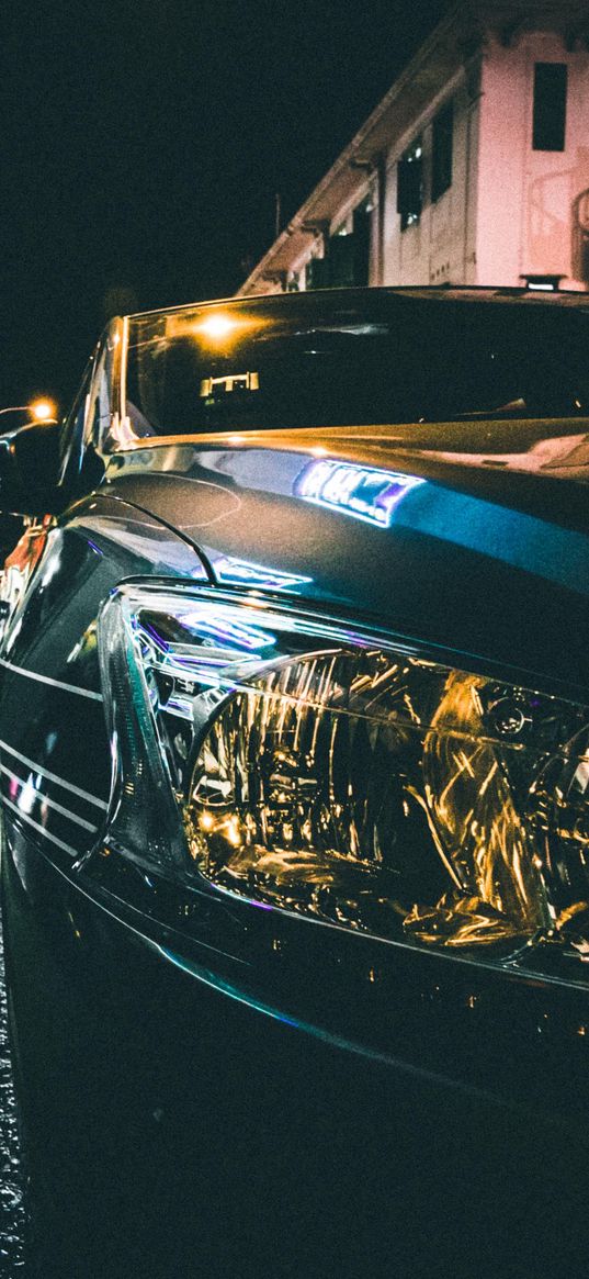 car, headlight, evening