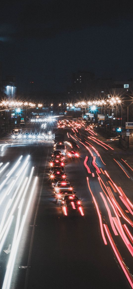 night city, traffic, road