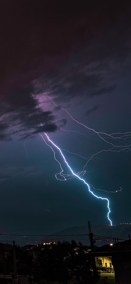 storm, overcast, sky, night