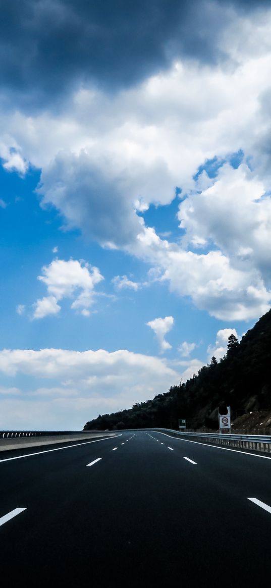 road, mountains, marking, route