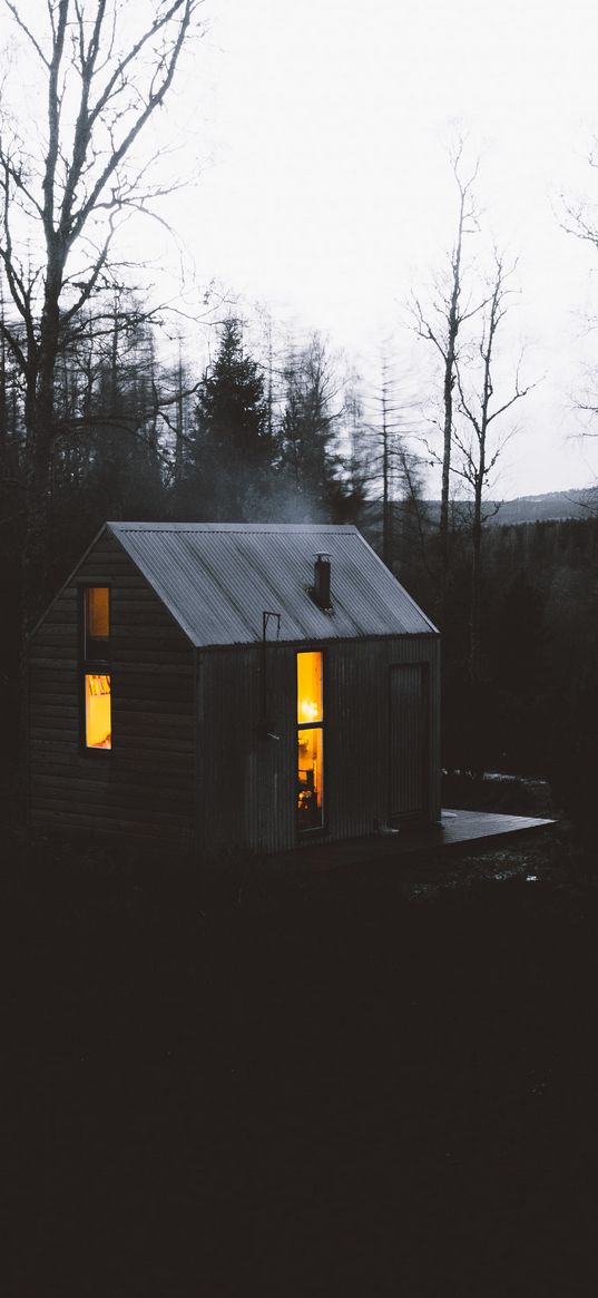 ballater, national park, house, light, forest