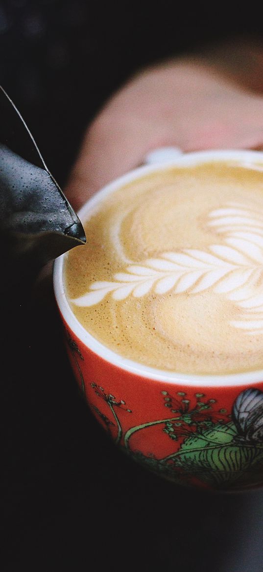 coffee, cappuccino, pattern, milk