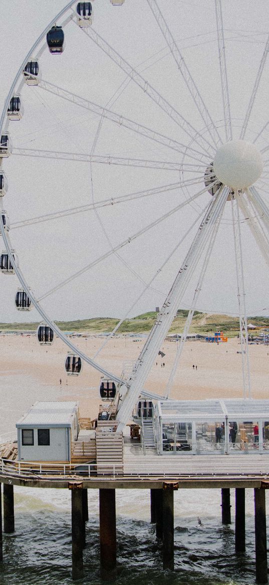 ferris wheel, attraction, shore