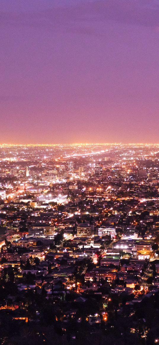 los angeles, usa, panorama, night city