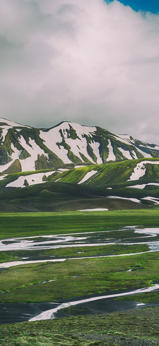 landmannalaugar, iceland, mountains, grass