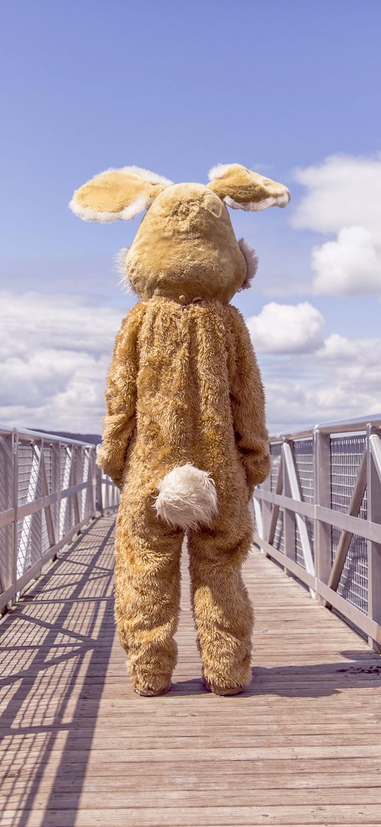 hare, costume, bridge, loneliness