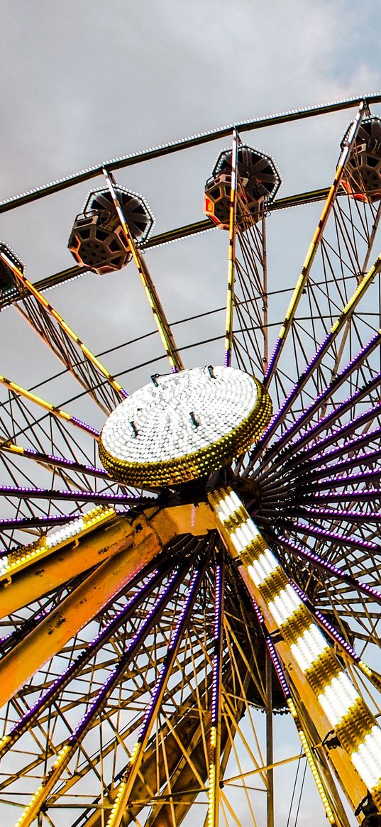 ferris wheel, attraction, entertainment, lighting