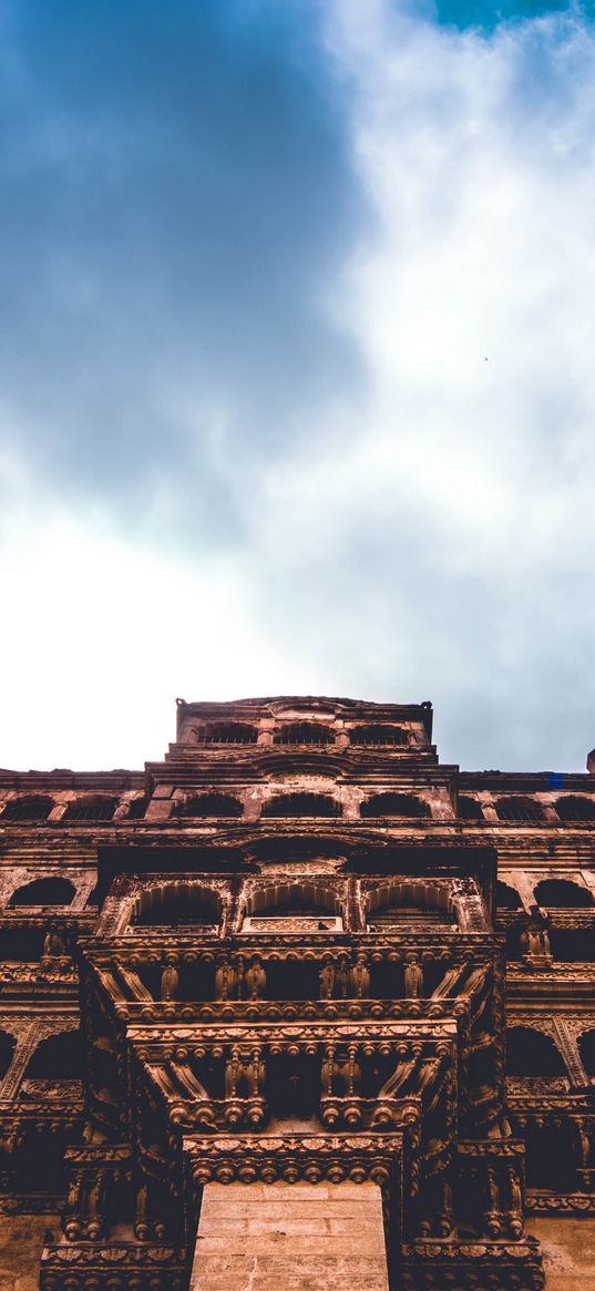 facade, building, structure, bottom view